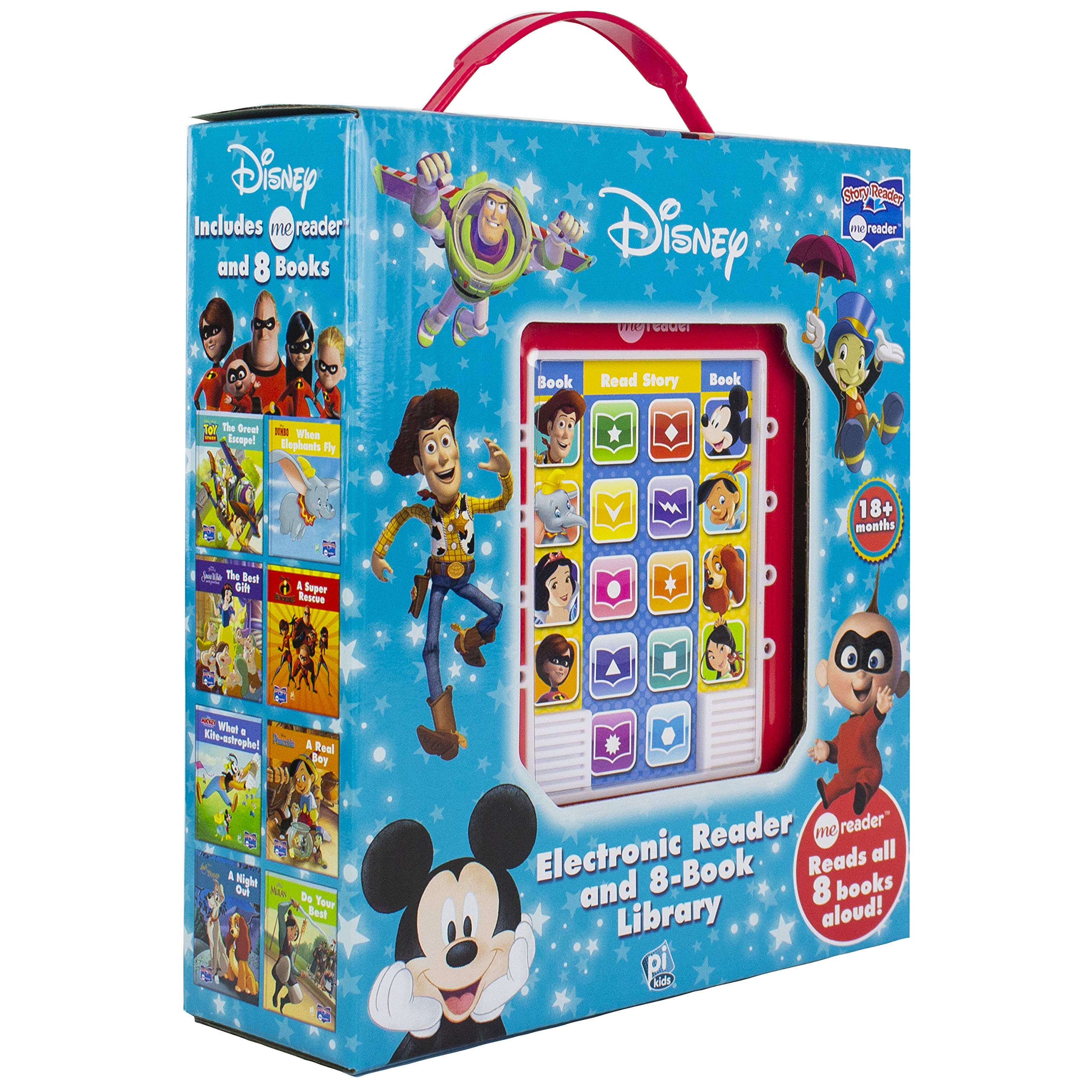 Disney Adventures Mickey Mouse, Toy Story and More! Electronic Me Reader Jr and 8 Look and Find Sound Book Library