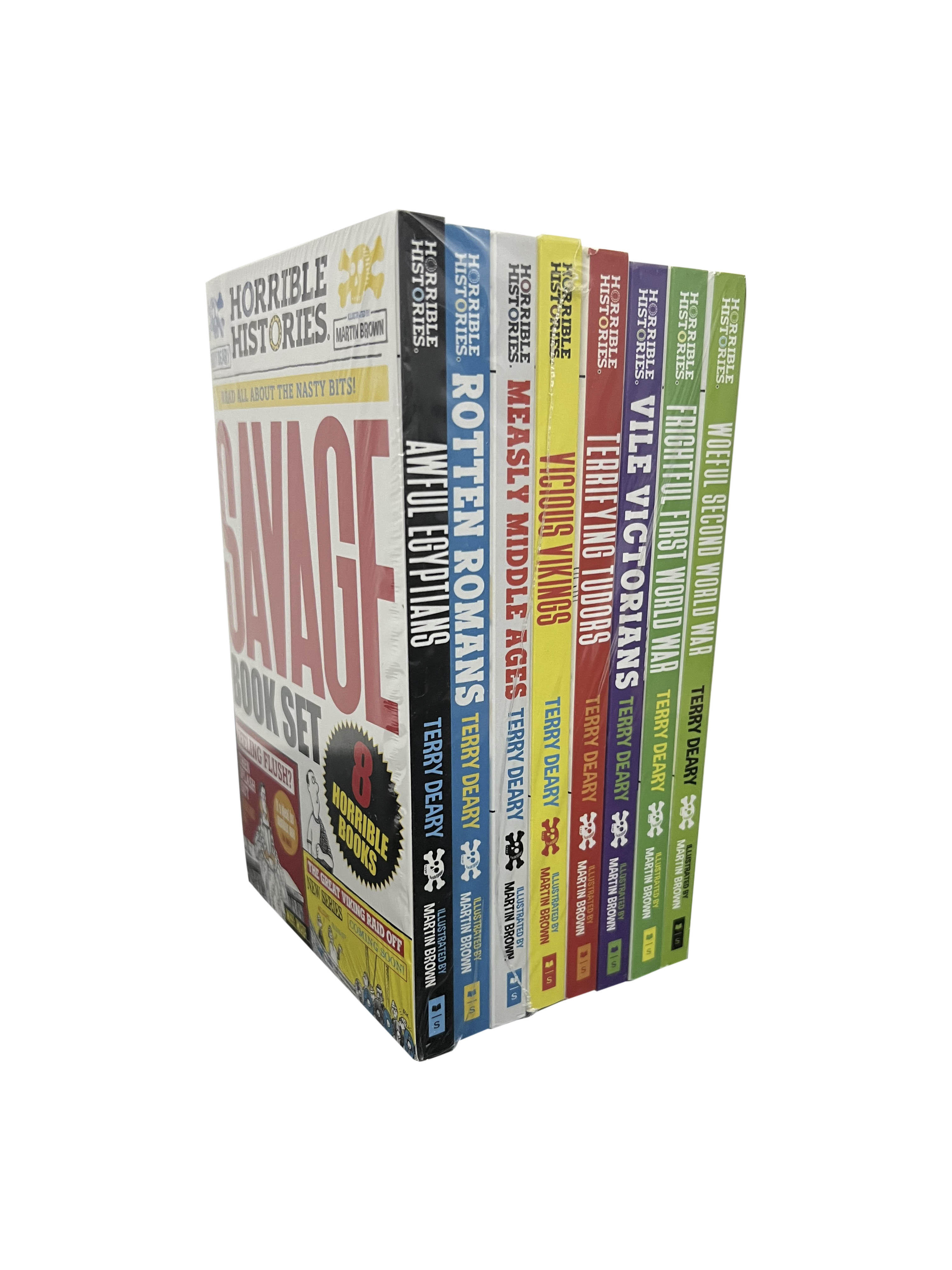 Horrible Histories Savage 8 Book Collection Set By Terry Deary 